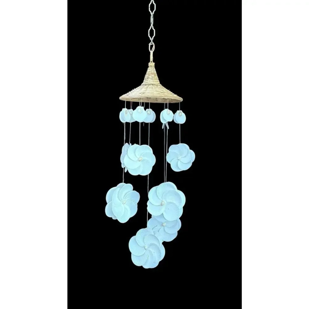 Vintage‎ Seashell Wind Chime Chandelier Hanging Mobile Boho Coastal Décor Read